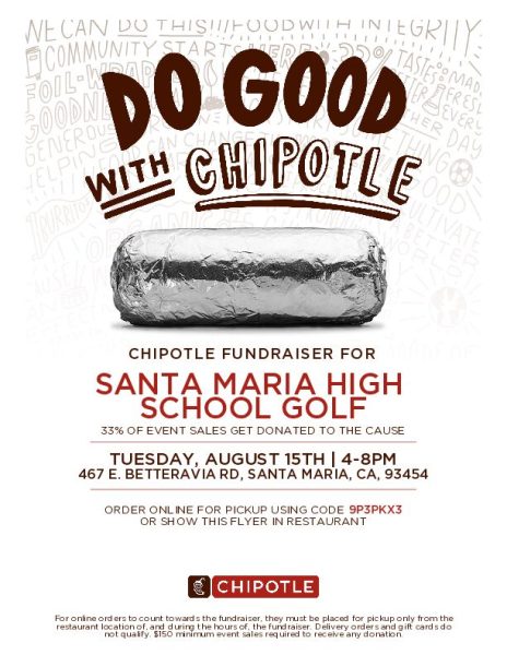 Tuesday night, the Golf team held a fundraiser at Chipotle. The team earned 33% of sales where this flyer was presented.