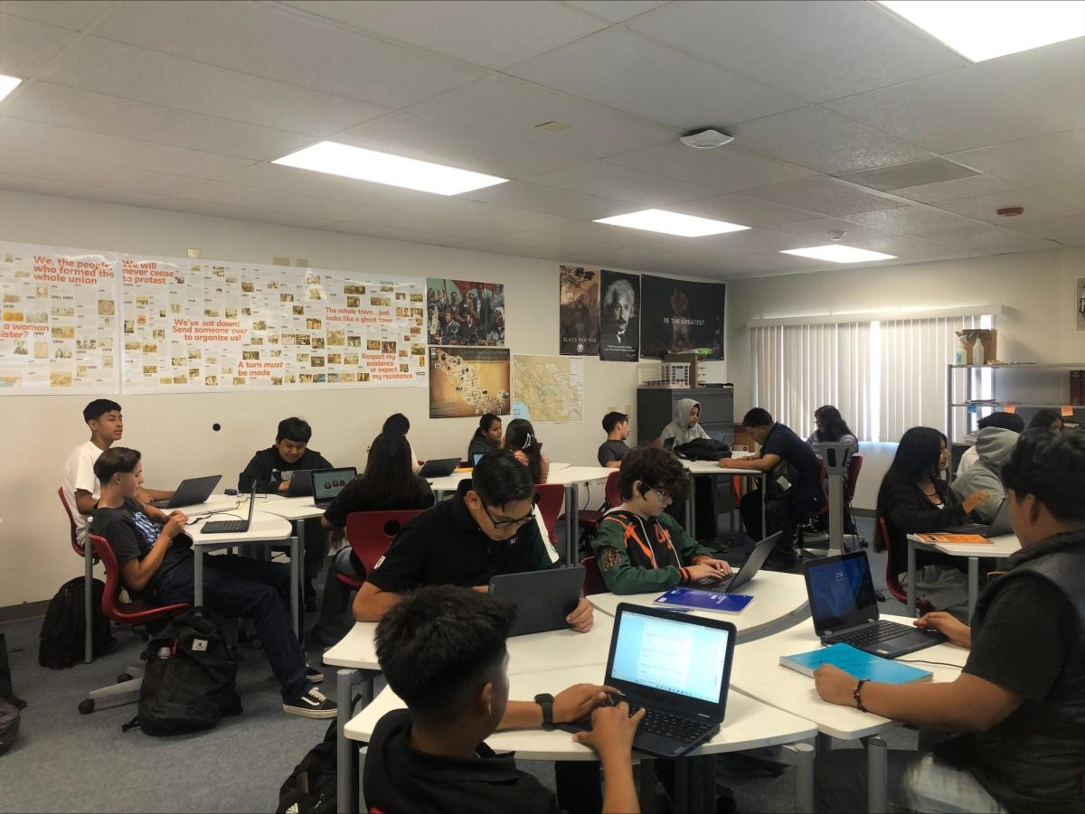 Mr. Valascos 6th Period Class Working on the Oral History Project