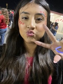 Andrea Martinez at the game showing school spirit
