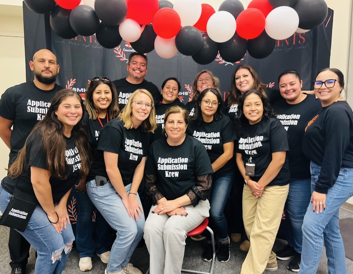 Santa Maria High School staff at the College Submission party. Photo Provided By Ms. Pineda