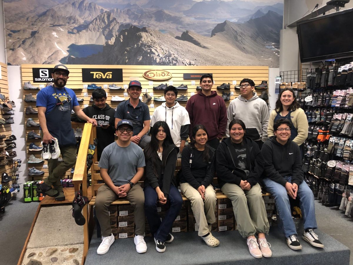 SMHS Alpine Club at the Mountain Air store, shopping for their new high-quality hiking shoes. Photo Provided By Ms. Pineda