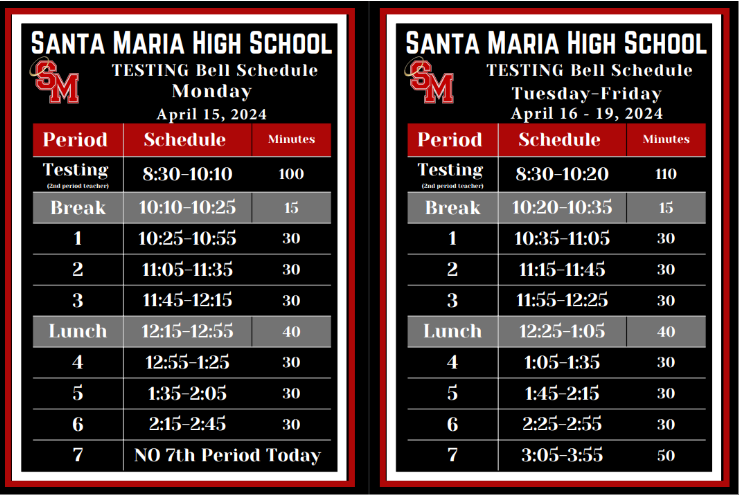 This is the Schedule we followed for the week to help with our test scores.  